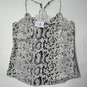 J. Crew Women's Size 0 Scalloped Edge Cami Spaghetti Strap Snakeskin Print